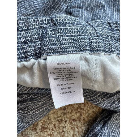 TALBOTS LINEN pants size women's 12; blue & white - Picture 7 of 8